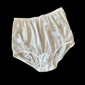 Vintage Carole 100% Nylon White Semi Sheer High Rise Granny Panties 9 USA